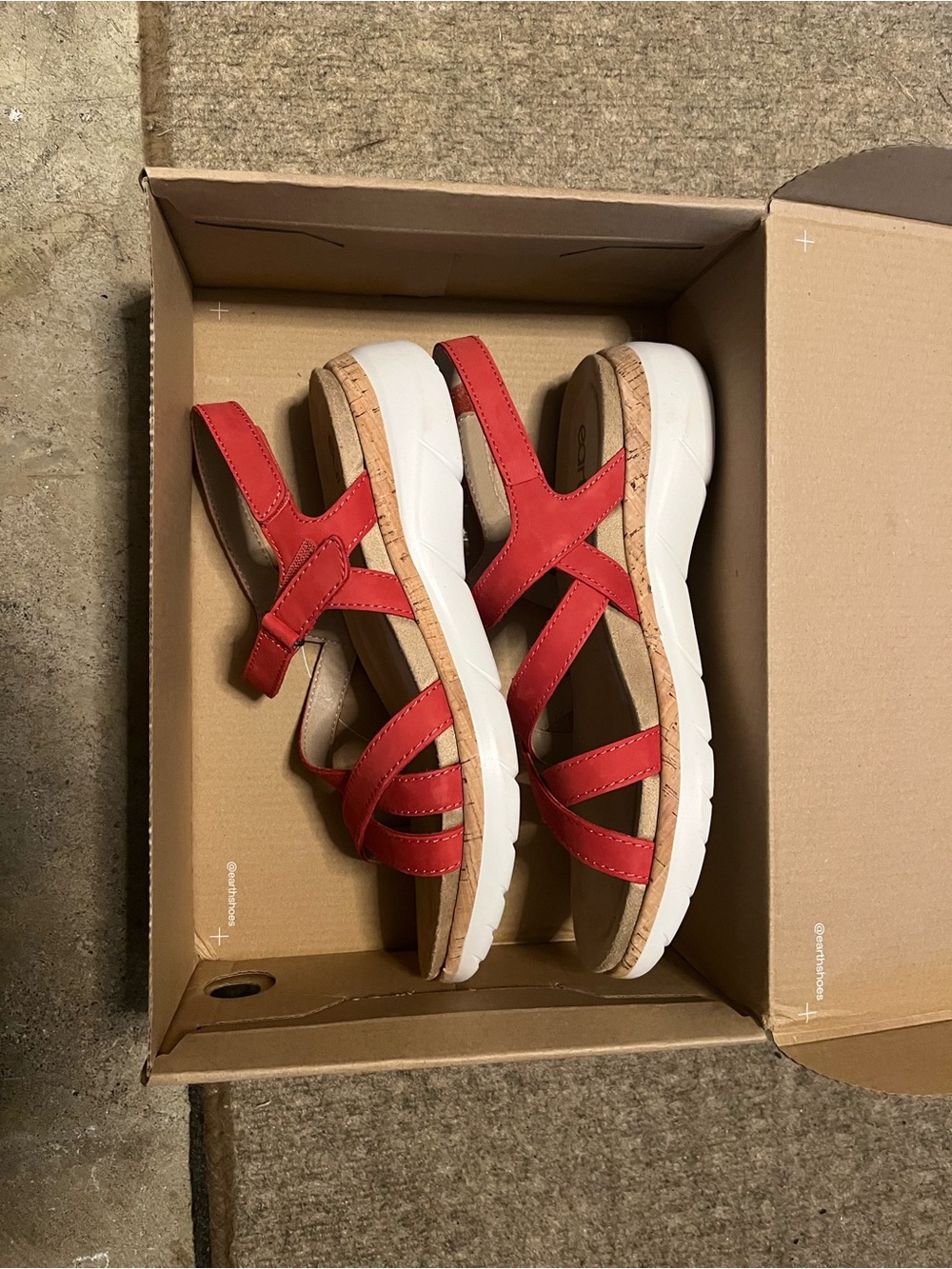 Earth Red Slingback Cork-Trim Sandals